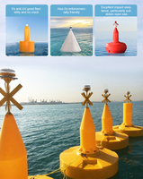 Bouée de signalisation maritime personnalisée en plastique PE durable avec lumière LED et réflecteur radar, conception à charnière pour marinas et océans