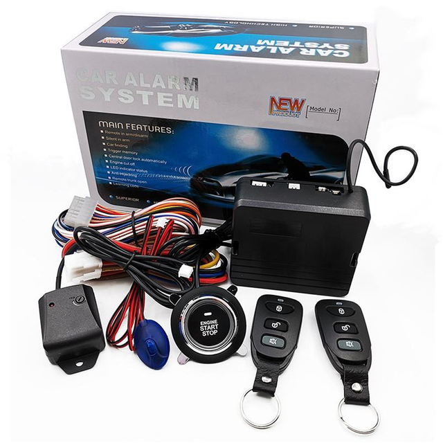 Remote Start Car Security Alarm PKE Keyless Push Button Start System