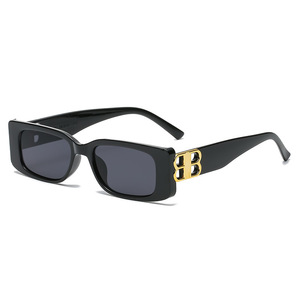 New European American Style Small Square Sunglasses With B Logo UV400 Protection For Women - Product Image 2