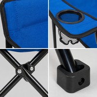 Chaise de camping pliable avec porte-gobelet, logo personnalisé OEM, chaise d'extérieur légère en métal pour la plage, le pique-nique, la pelouse, vente en gros