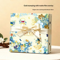 Shaher Luxe Gouden Geëmbosseerde Chinese Stijl Vierkante Fruit Geschenkdoos met Lint en Bloemmotief Verpakking 4-5KG voor Feestdagen Bruiloft Verjaardag