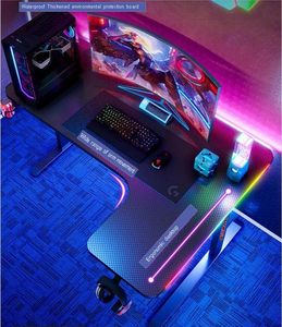 Table de jeu pour ordinateur à prix de gros, réglable en <span class=keywords><strong>hauteur</strong></span>, avec éclairage LED RGB, noire, pour adultes - Product Image 6