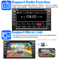 Reproductor de DVD para Auto de 7 Pulgadas con Pantalla Táctil Doble DIN, Estéreo Integrado con Bluetooth, USB, SD, FM, RDS, Control del Volante, Mirror Link