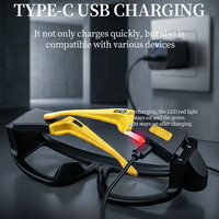 Gafas con Sensor de Movimiento y Linterna LED COB, Batería de 800mAh, USB Tipo-C, Ajustables, Clasificación IP55, Modo de Luz Roja, Diseño para Colgar en la Oreja