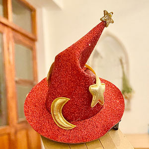 Coloré populaire Festival Cosplay accessoires décorations dame sorcière fille enfants chapeau fête fournitures vacances Halloween feutre chapeau - Product Image 5