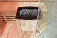 Ruang Sauna Tradisional Dalam Ruangan dengan Lampu LED Mewah, Ruang Sauna Uap Finlandia