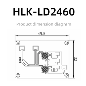 Hi liên kết 24g mô-đun Radar sóng milimet HLK-LD2460 Độ chính xác cao có thể được sử dụng để theo dõi quỹ đạo thời gian thực đa mục tiêu - Product Image 4