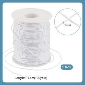 Cordon en <span class=keywords><strong>macramé</strong></span> ciré blanc de 1 mm, 100 yards, bobine de fil pour la fabrication de bijoux, bracelets, colliers, artisanat DIY, chaussures, textile de maison - Product Image 2