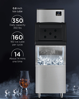 Máquina para hacer hielo gris Máquina para hacer hielo en cubitos de plata eléctrica comercial Máquina automática para hacer cubitos de hielo