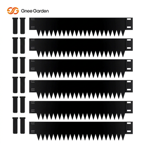Modern 6 Pack <b>Black</b> 10-Inch Rectangle Garden Bed <b>Edging</b> Latches Sturdy Steel Border Natural Finish for Outdoor Flower Beds Lawn - Product Image 1
