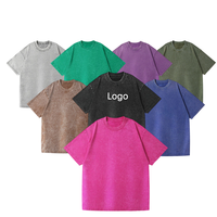 T-shirt délavé à l'acide conception de logo personnalisé coton unisexe t-shirt pour hommes logo imprimé vierge Vintage délavé à l'acide t-shirt pour hommes lourds