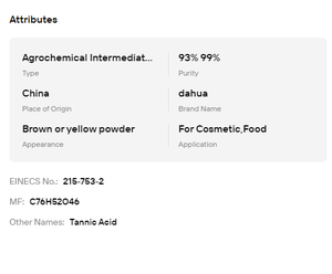Acide tannique de qualité alimentaire 96% et de qualité industrielle 80% CAS 1401-55-4 pour agent de tannage antioxydant, matière première - Product Image 6