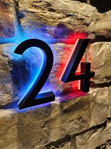 ป้ายเลขที่บ้านแบบสั่งทำคุณภาพสูง ไฟส่องสว่างด้านหลัง ทำจากสแตนเลส พร้อมไฟส่องสว่าง - Product Image 4