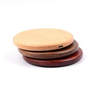 Logo personnalisé Chargeur sans fil en bambou Chargeur de téléphone sans fil en bois à induction 10W
