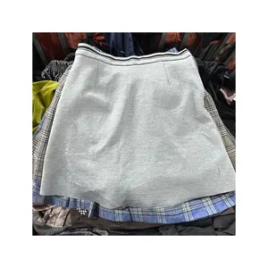 2023 fashion high quality 2nd clothes bales mixed colorful soft mini skirts and short cotton skirts for sale