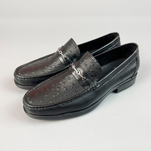 Mocasines Negros de Cuero Genuino con Punta Redonda, Suela de Goma, Zapatos de Vestir para Hombre para Oficina y Carrera, Todas las Temporadas, Parte Superior Suave - Product Image 1