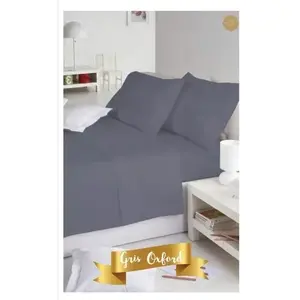 Parures de draps d'hôtel Spring, taille King, en coton, 180 fils, teinture unie, gris Oxford, respirantes, pour toutes les saisons - Product Image 3
