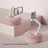 Support de téléphone portable mignon en plastique avec coussin en peluche et axe multi-segments, support mains libres pour lit et canapé