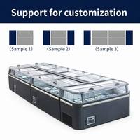 MUXUE OEM Vente en gros Congélateur îlot combiné R290 à vitrine ouverte, congélateur coffre multi-sections, congélateur îlot pour supermarché