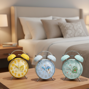 स्रोत कारखाना नया यांत्रिक रचनात्मक उत्तल कार्टून घंटी मूक अलार्म घड़ी छात्र बेडरूम तीन-आयामी दौर डायल - Product Image 6