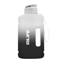 Bouteille d'eau personnalisée avec logo, demi-gallon, marqueur de temps, sans BPA, avec large ouverture, pour la salle de sport, le sport, la remise en forme, capacité de 2 L