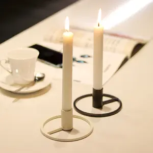 Hot Sales Unique Home Wed Table Deco Matte Black Small Rustic Pillar Iron Metal Candle Plate Holder Tray Stand