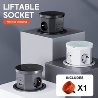 Multiprise de table escamotable pneumatique de haute qualité, 3 prises, IP44, 2 ports USB, ports Type C, prise US, pour usage en cuisine