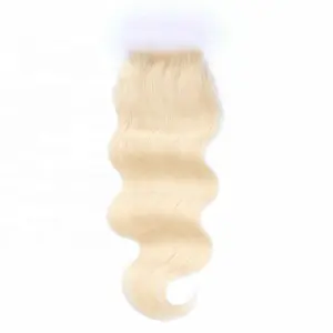 NBL Hair 613 blonde color virgin hair body wave human hair lace closure 4*4 free part closures free shipping fee