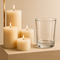 Gobelet à bougie en verre transparent de 50 ml à base épaisse, idéal pour la fabrication artisanale de bougies – Vente en gros à prix abordable