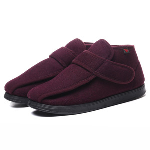 Chaussures d'hiver chaudes pour hommes diabétiques, haute qualité, antidérapantes, bout rond souple, ajustables, larges, avec semelle intérieure à mémoire de forme - Product Image 3