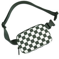 Nouvel Arrivage Sac Banane Imperméable Style Carreaux, Sac de Ceinture Bandoulière et Sac Poitrine Décontracté pour Sports de Plein Air