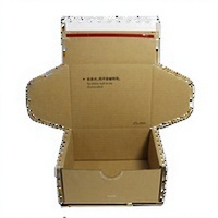 Boîte d'expédition en carton kraft brun avec bande adhésive détachable personnalisée, boîte à courrier, emballage, boîtes à fermeture éclair, emballées à plat