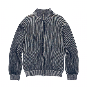 Cardigan in Maglia <span class=keywords><strong>Jacquard</strong></span> Personalizzato OEM/ODM 2026, Maglione Oversize con Zip in Cotone Lavorato a Maglia, Taglie Forti per Uomo - Product Image 1