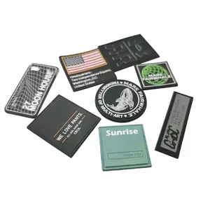 Etiqueta de silicone em relevo para patches personalizados de alta qualidade em couro PU tecido de borracha