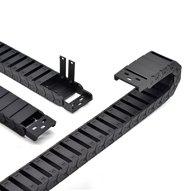 1meter Cable Chain Semi-Enclosed 15*20 30 40 50mm Wire Transmission Carrier Plastic Drag Towline for 3D Printer CNC Engraving