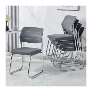 Alta Qualidade Atacado Baixo Preço Empilhável Moderna Malha Pano <span class=keywords><strong>Metal</strong></span> Perna Reunião Escritório Cadeira - Product Image 2