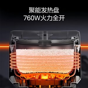 Midea – cuiseur à riz multifonctionnel en acier inoxydable, 3.1-4.0l, minuterie intelligente, pour la cuisson du riz, de la soupe et du porridge - Product Image 3