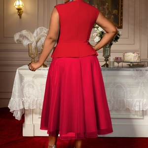 Abiti Eleganti con Scollo a V e Fiori 3D per Donne Taglie Forti - Product Image 3