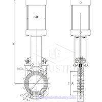 Bon prix Vanne à couteau pneumatique à faible résistance à l'écoulement Vanne à couteau pneumatique DN300 pour joint à clapet souple à lisier
