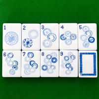 Jeu de tuiles et tapis de Mahjong Miss Darling personnalisé bleu pour femme, en acrylique de luxe, 2 couches, 30 mm, 160 166 blocs, avec nœuds