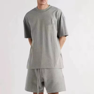 Set di T-Shirt da Uomo in Cotone Pesante, Personalizzabile con Stampa Floccata, Colore Avena, Vendita Calda - Product Image 2