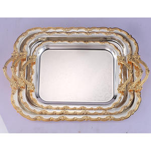 ถาดเสิร์ฟโลหะ ถาดเสิร์ฟโลหะดีไซน์หรูสำหรับใช้ในบ้านหรือร้านกาแฟ - Product Image 5