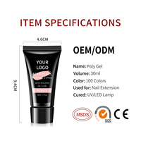 Easy Nails G14 SANS HEMA/DI-HEMA Gel Poly LED Pailleté pour Ongles Français, Non Toxique, Végan, Écologique, Tenue 3-4 Semaines