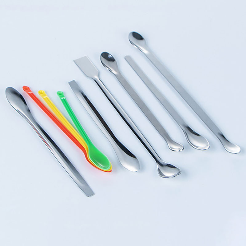 2er Set Edelstahl-Laborspatel – 2-in-1 Löffel & Spatel – 200 Mm – Säure- & Laugenbeständig – Für Pulver, Körner & Chemische Substanzen