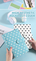 Nouvelle Couverture de Carnet de Planification Financière A6 à Feuillets Mobiles, Livre de Registre Multi-emplacements, Couverture de Classeur Budgétaire en Cuir PU Macaron à Pois