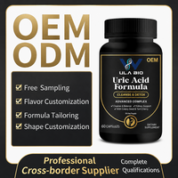 Formule d'acide urique naturelle à base de cerise aigre et de graines de céleri pour la mobilité des articulations, soutien pour adultes, marque privée OEM, 60 capsules, complément alimentaire