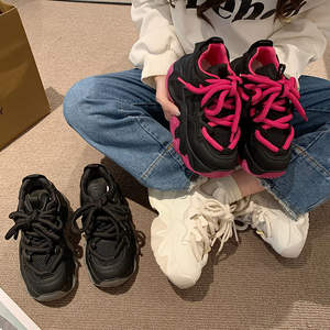 Sneakers da <span class=keywords><strong>Donna</strong></span> Leggere e Traspiranti con Lacci e Suola Spessa, Nuove <span class=keywords><strong>Scarpe</strong></span> Sportive con Rialzo per l'Estate - Product Image 6