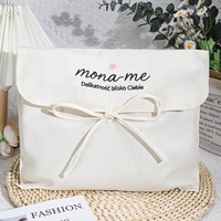 Kantong Debu Berbahan Katun Twill dengan Logo Custom, Kemasan Amplop Berflap, Dapat Didaur Ulang, untuk Menyimpan Dompet, Pakaian, Ekstensi Rambut