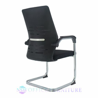 Chaise de bureau ergonomique à dossier haut en maille avec support lombaire, chaise de conférence à pieds fixes pour le personnel de bureau, prête à être expédiée