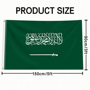 Factory Wholesale 3X5FT 90x150cm 100% Polyester Eco-Friendly Digital Printing Custom <b>Flags</b> Banners Saudi Arabia <b>Flags</b> Event - Product Image 2
